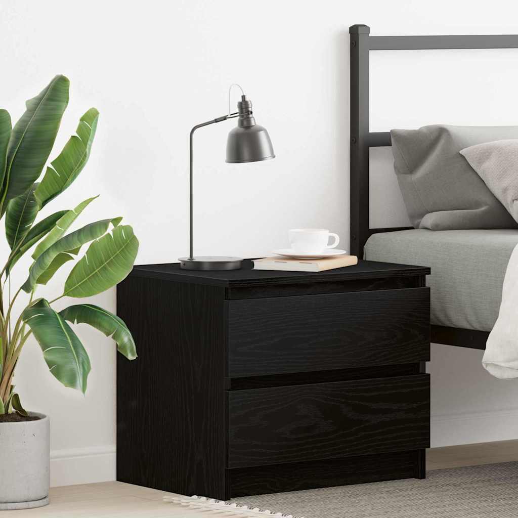 Natskab med skuffe Sort eg 50 x 40 x 43,5 cm Konstrueret træ billede