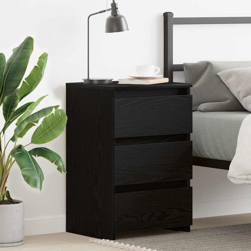 Natskab med skuffe Sort eg 40 x 35 x 62,5 cm Konstrueret træ billede