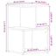 Natskab Sort eg 35 x 35 x 55 cm Konstrueret træ