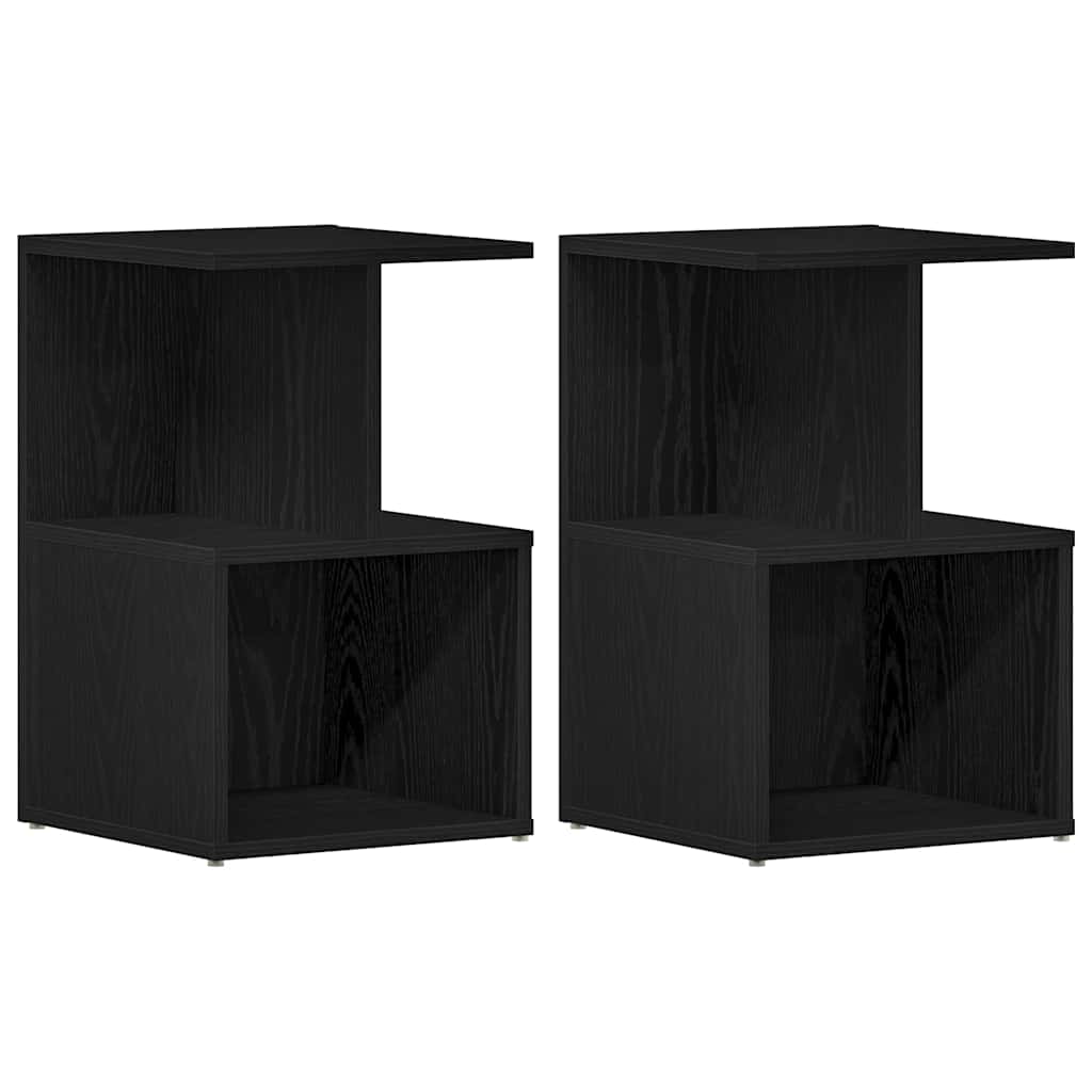 Natskab 2 pcs Sort eg 35 x 35 x 55 cm Konstrueret træ