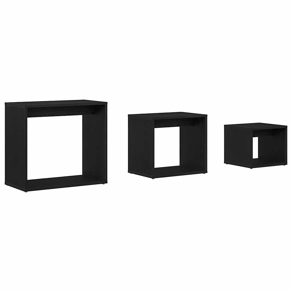 Nesting Bord 3 pcs Sort eg Konstrueret træ