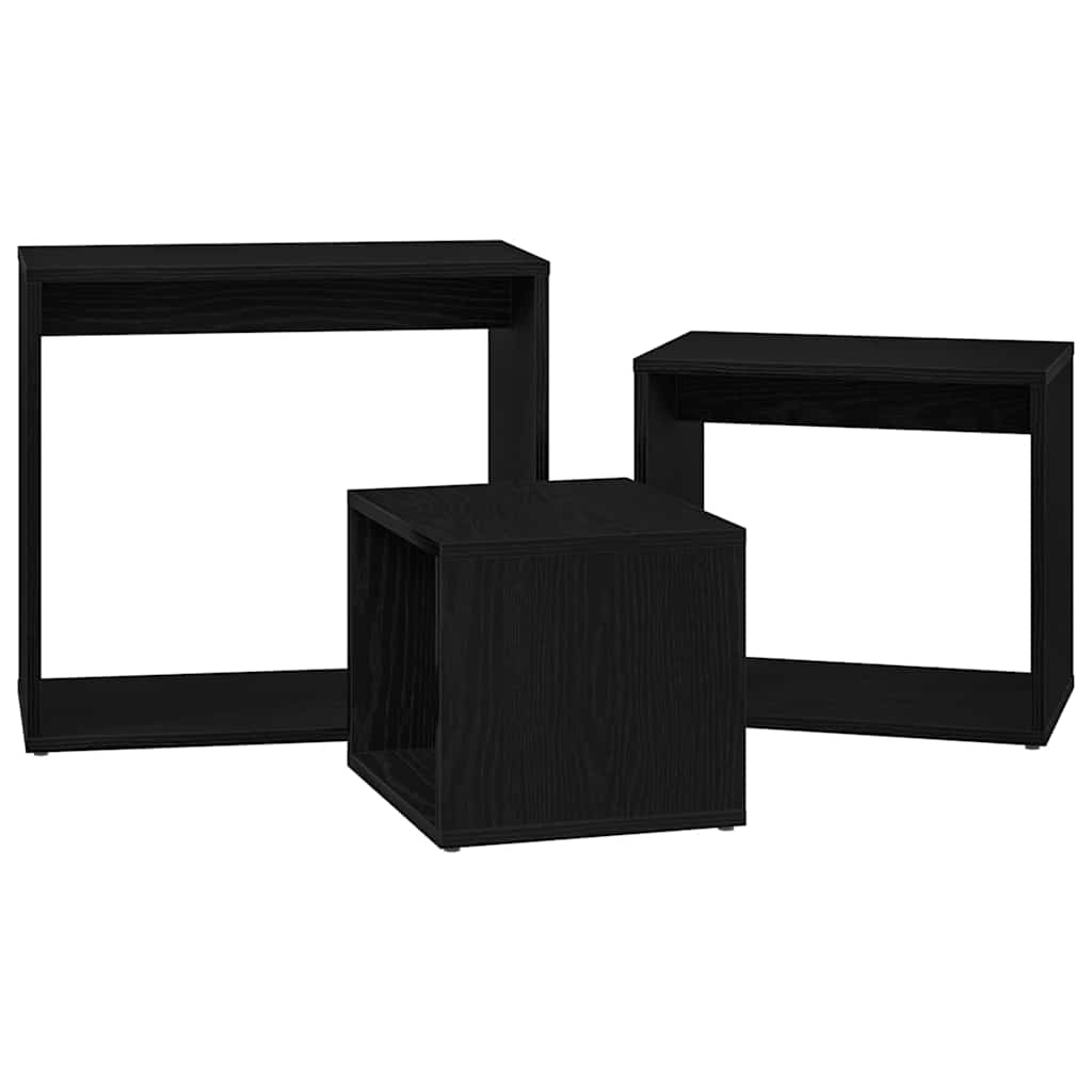 Nesting Bord 3 pcs Sort eg Konstrueret træ