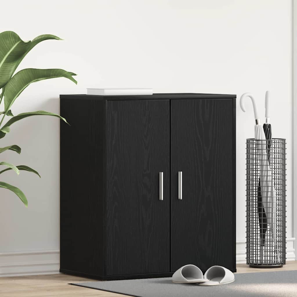 Sko skab med hylde Sort eg 60 x 35 x 70 cm Konstrueret træ