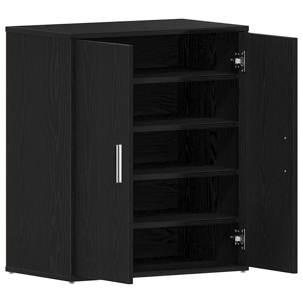 Sko skab med hylde Sort eg 60 x 35 x 70 cm Konstrueret træ