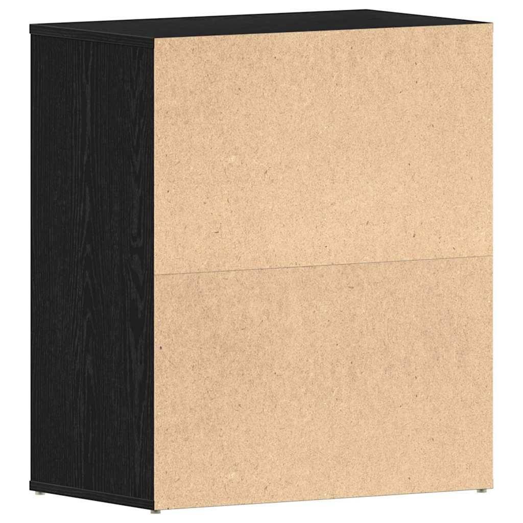 Sko skab med hylde Sort eg 60 x 35 x 70 cm Konstrueret træ