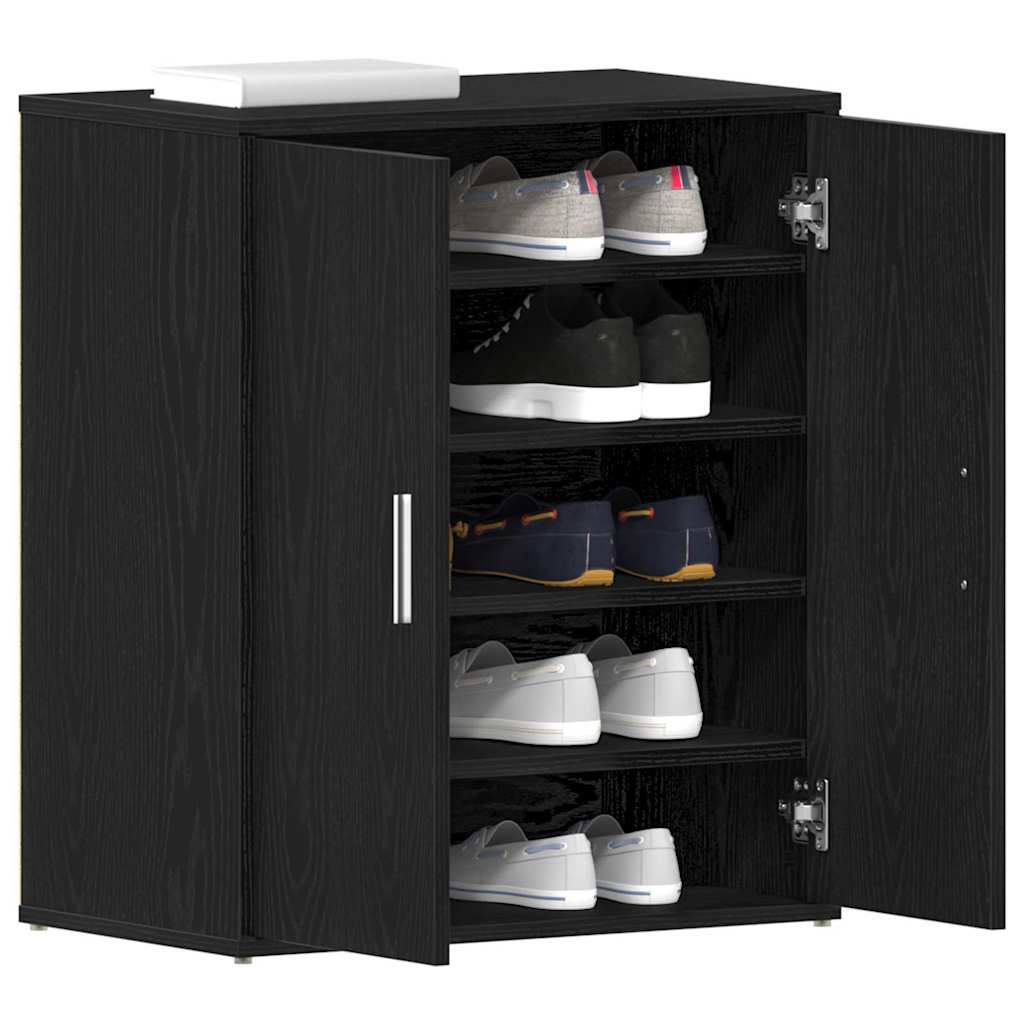 Sko skab med hylde Sort eg 60 x 35 x 70 cm Konstrueret træ