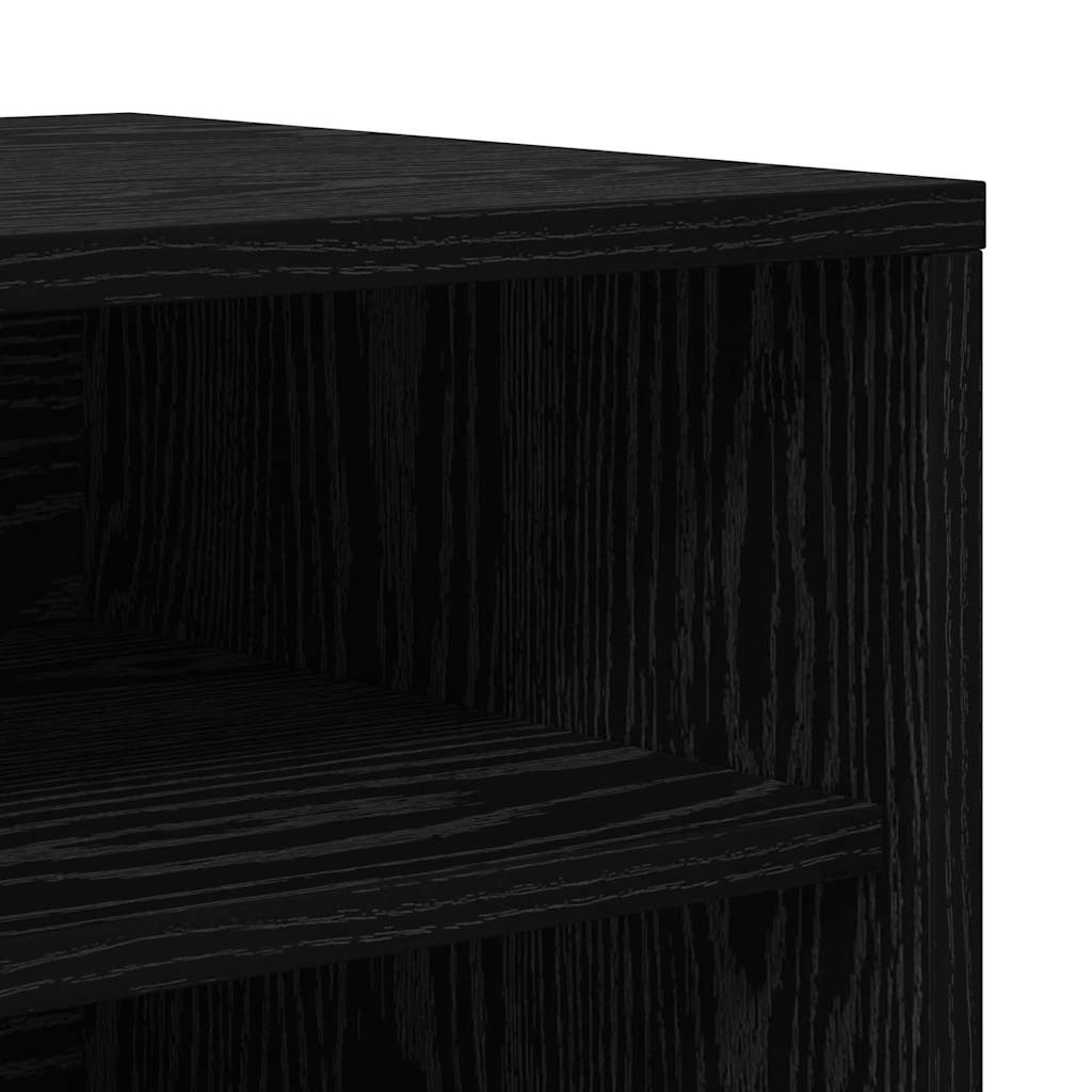 Sko skab med hylde Sort eg 60 x 35 x 70 cm Konstrueret træ