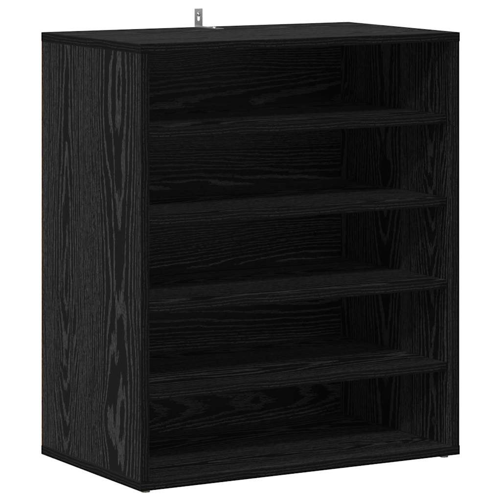 Sko skab med hylde Sort eg 60 x 35 x 70 cm Konstrueret træ