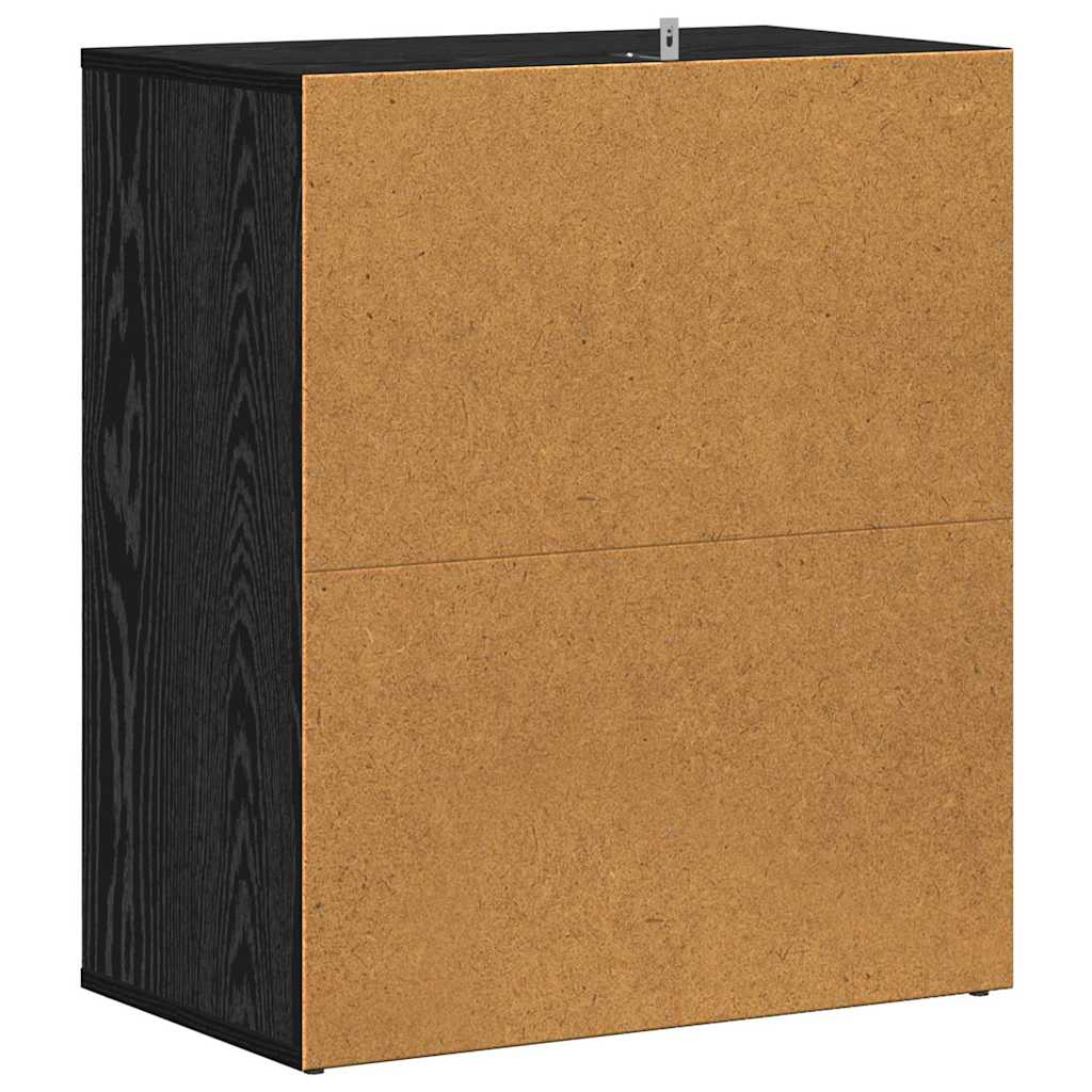 Sko skab med hylde Sort eg 60 x 35 x 70 cm Konstrueret træ