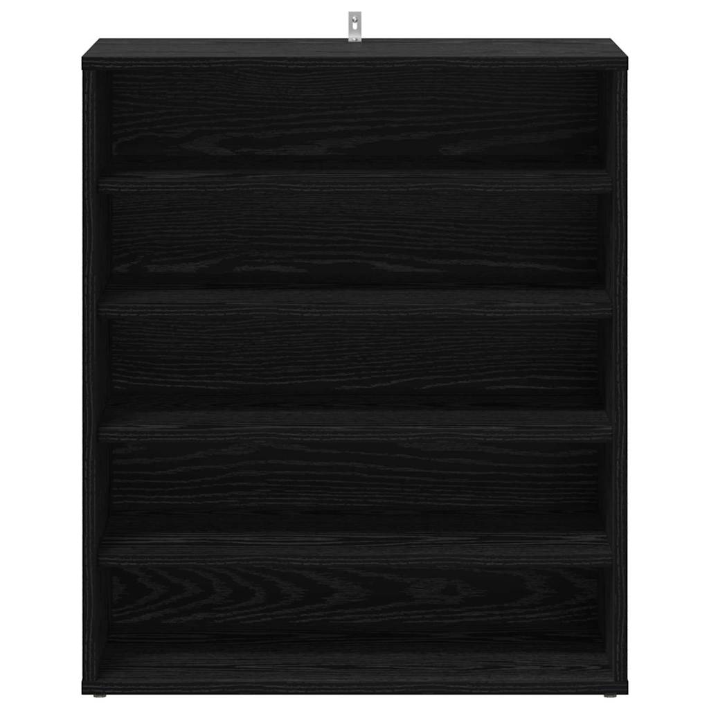 Sko skab med hylde Sort eg 60 x 35 x 70 cm Konstrueret træ