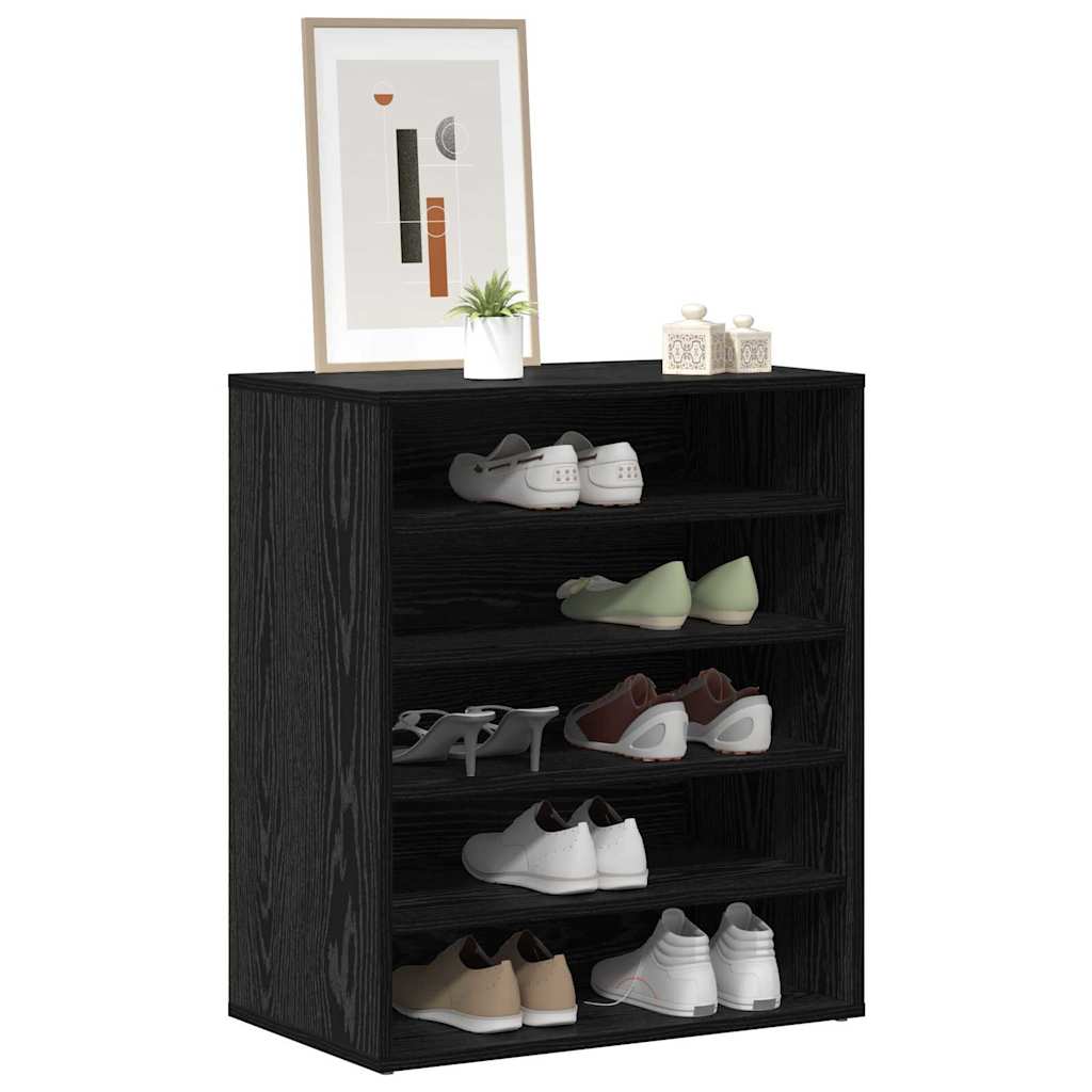 Sko skab med hylde Sort eg 60 x 35 x 70 cm Konstrueret træ