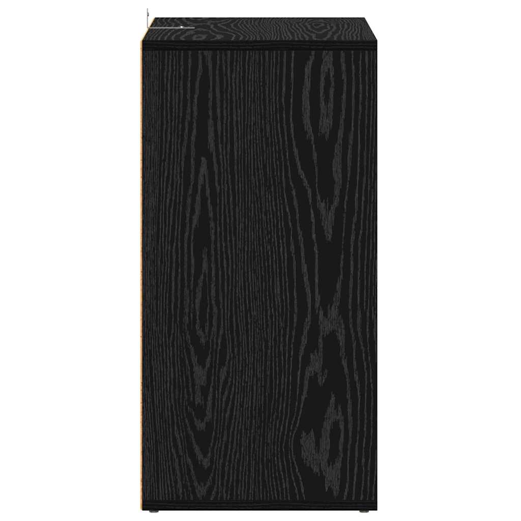 Sko skab med hylde Sort eg 60 x 35 x 70 cm Konstrueret træ