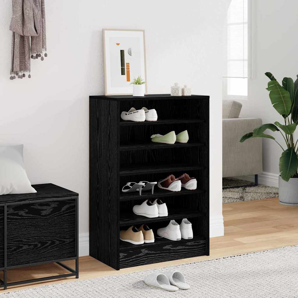 Sko skab med hylde Sort eg 60 x 35 x 92 cm Konstrueret træ