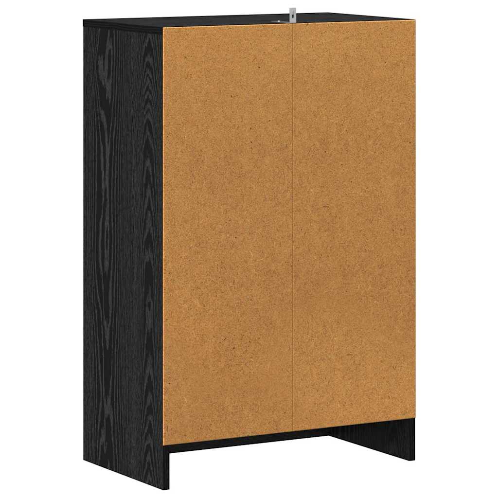 Sko skab med hylde Sort eg 60 x 35 x 92 cm Konstrueret træ
