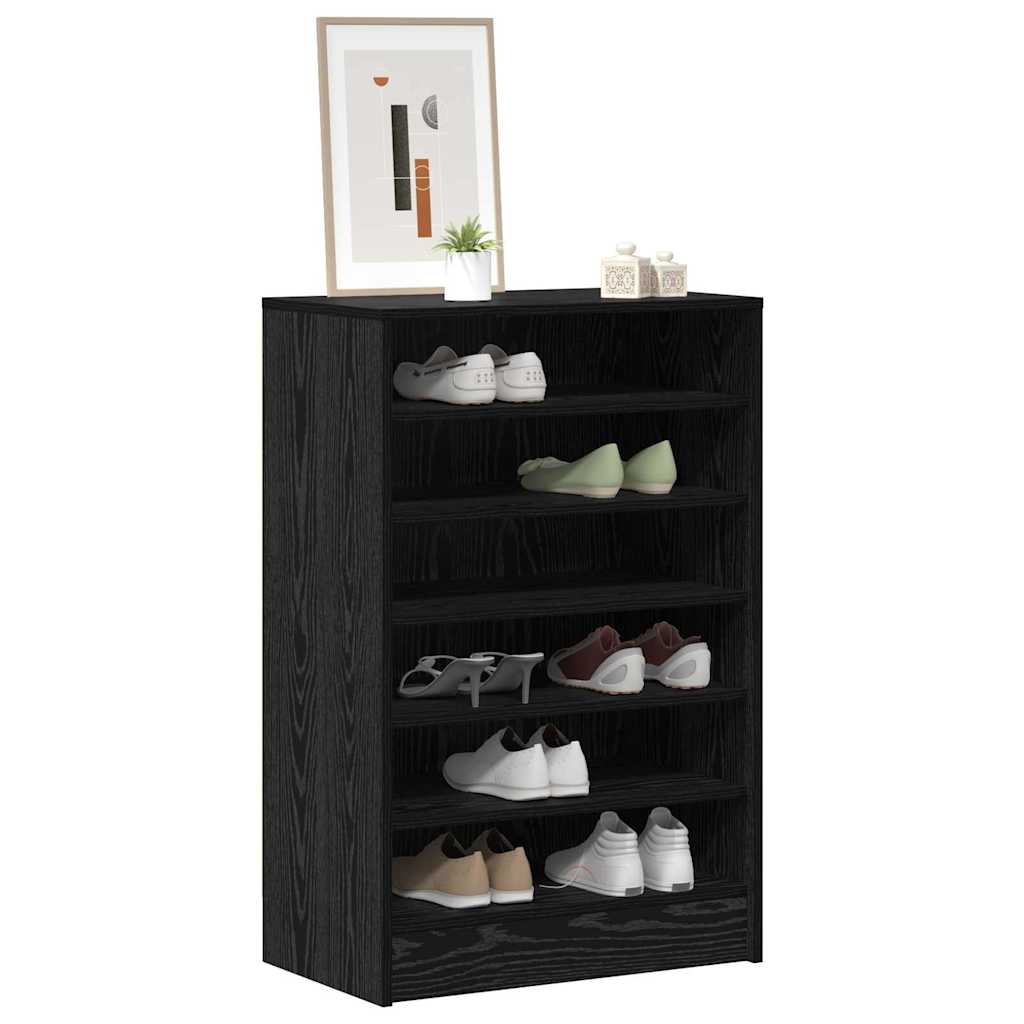 Sko skab med hylde Sort eg 60 x 35 x 92 cm Konstrueret træ
