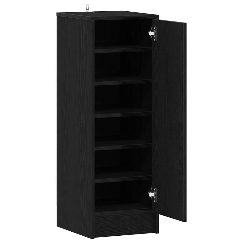 Sko skab med hylde Sort eg 32 x 35 x 92 cm Konstrueret træ