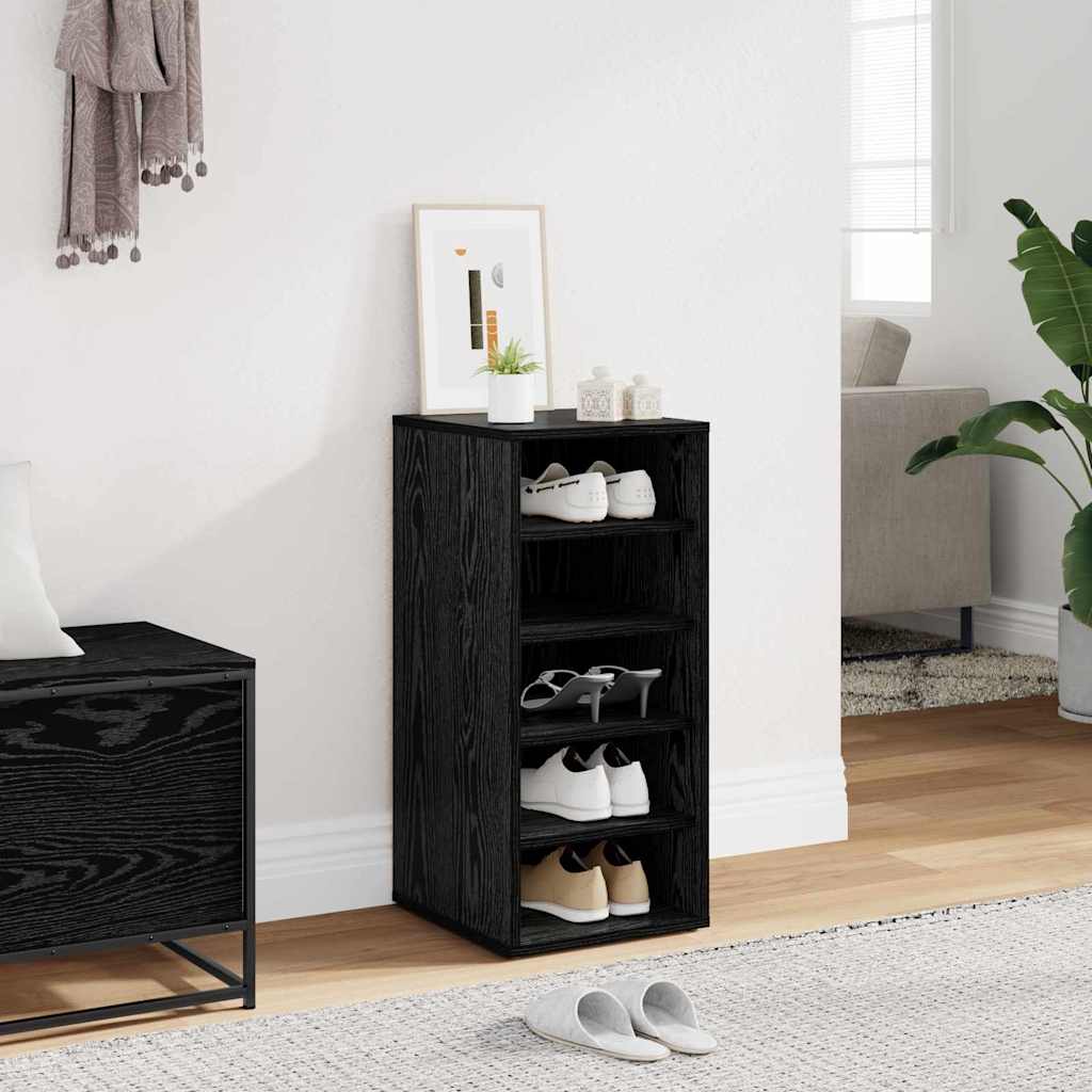 Sko skab med hylde Sort eg 32 x 35 x 70 cm Konstrueret træ