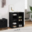 Sko skab 2 pcs Sort eg 32 x 35 x 70 cm Konstrueret træ