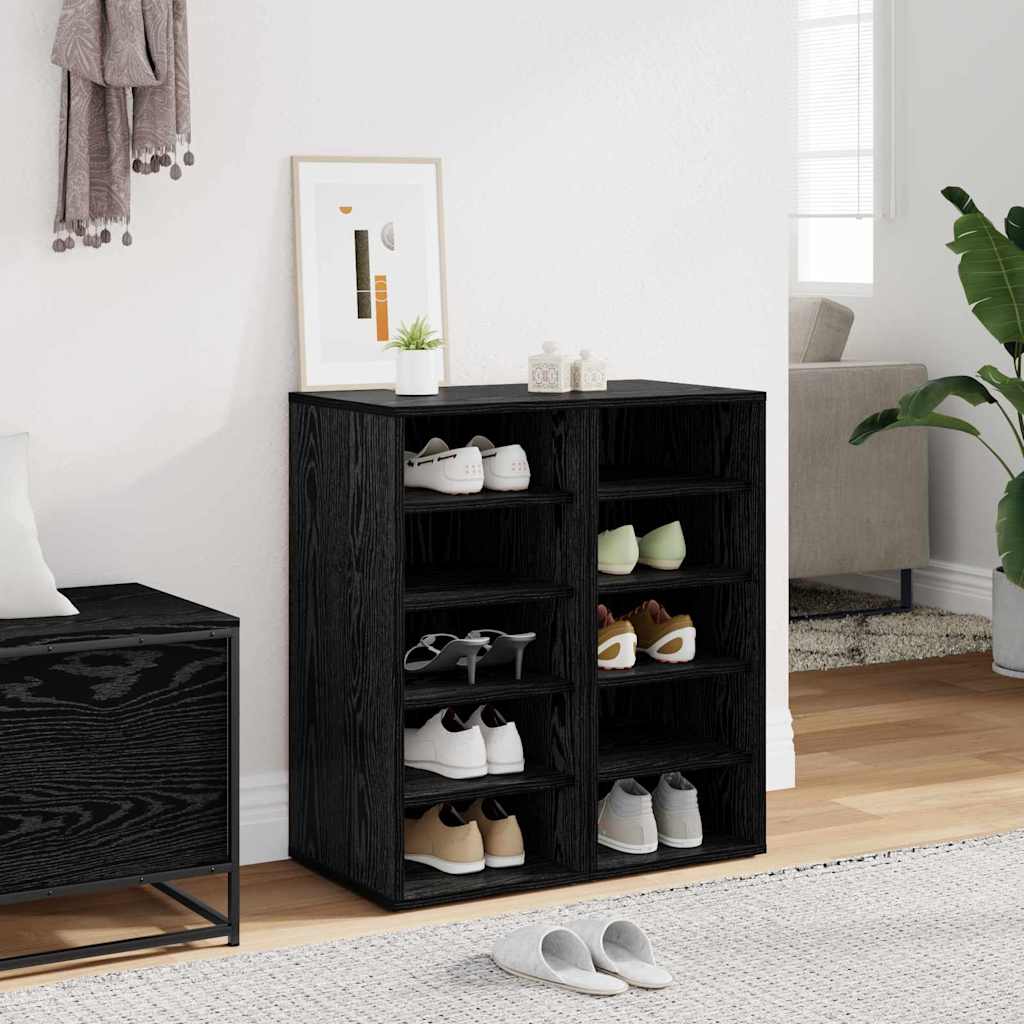 Sko skab 2 pcs Sort eg 32 x 35 x 70 cm Konstrueret træ