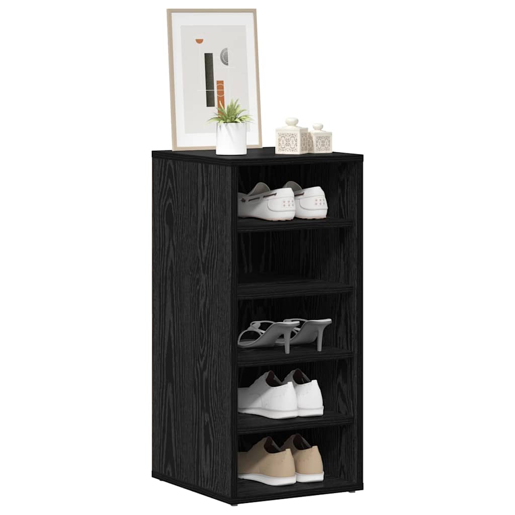 Sko skab 2 pcs Sort eg 32 x 35 x 70 cm Konstrueret træ