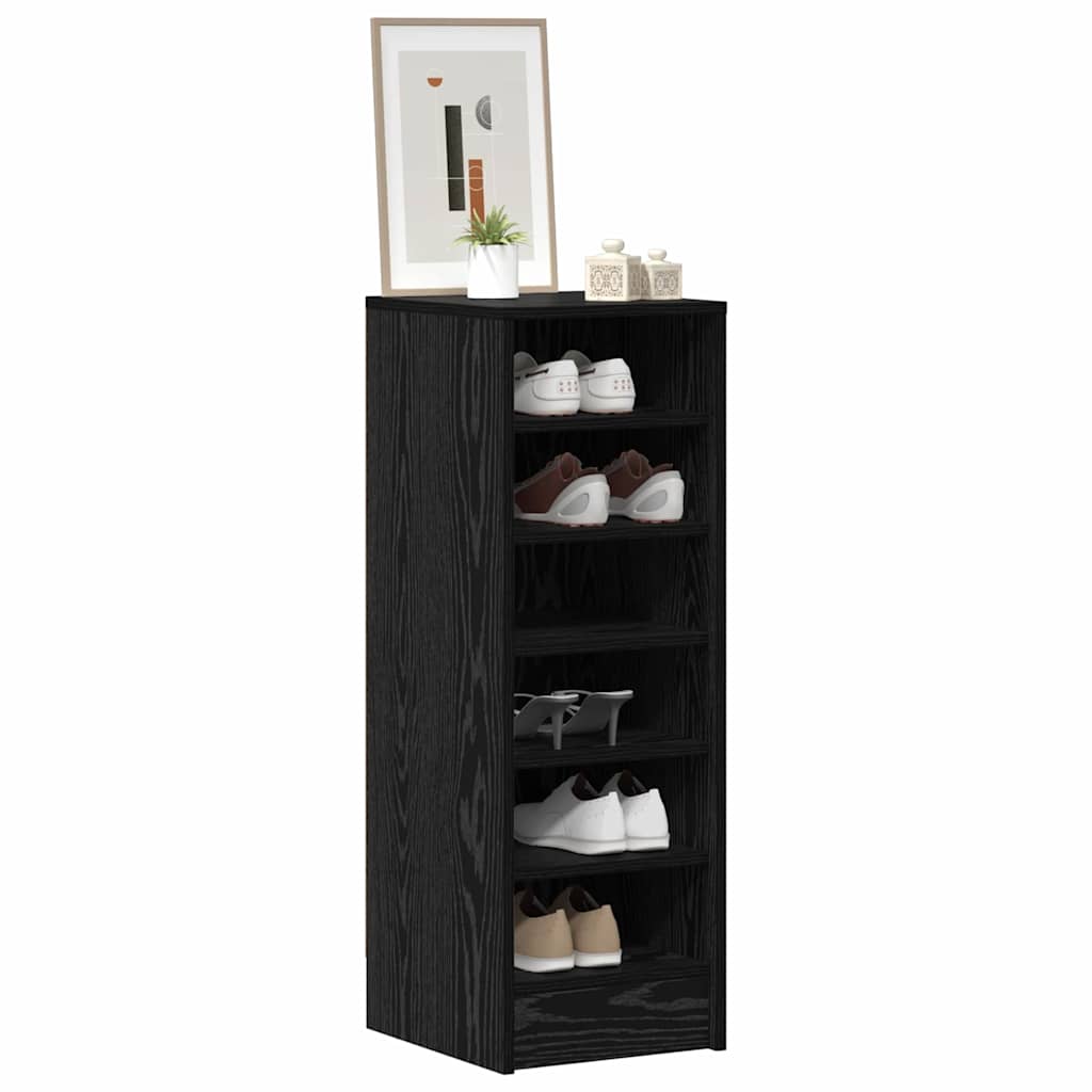 Sko skab med hylde Sort eg 32 x 35 x 90 cm Konstrueret træ