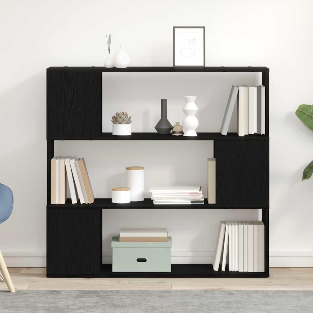 TV-møbelsæt Sort eg 100 x 24 x 94 cm Konstrueret træ