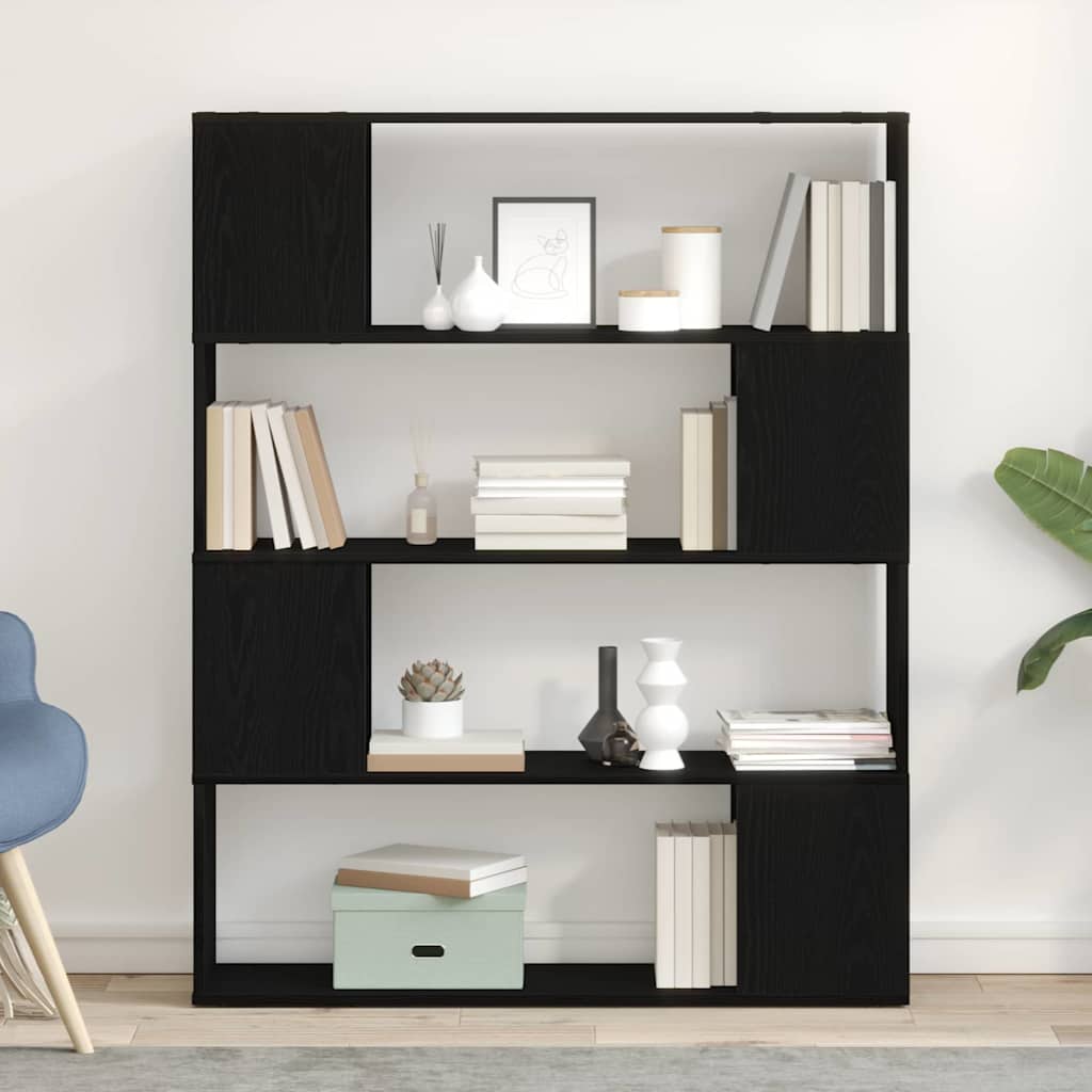TV-møbelsæt Sort eg 100 x 24 x 124,5 cm Konstrueret træ
