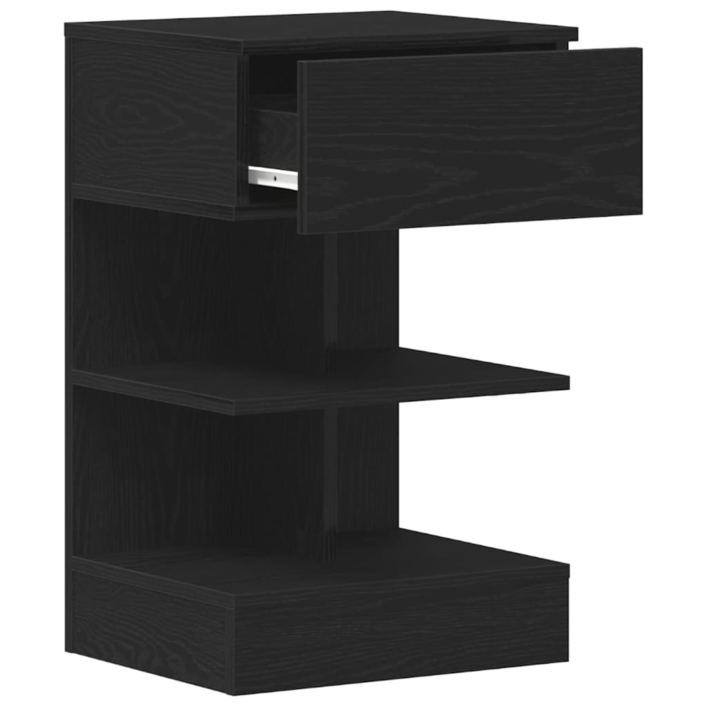 Natskab med skuffe Sort eg 40 x 35 x 65 cm Konstrueret træ