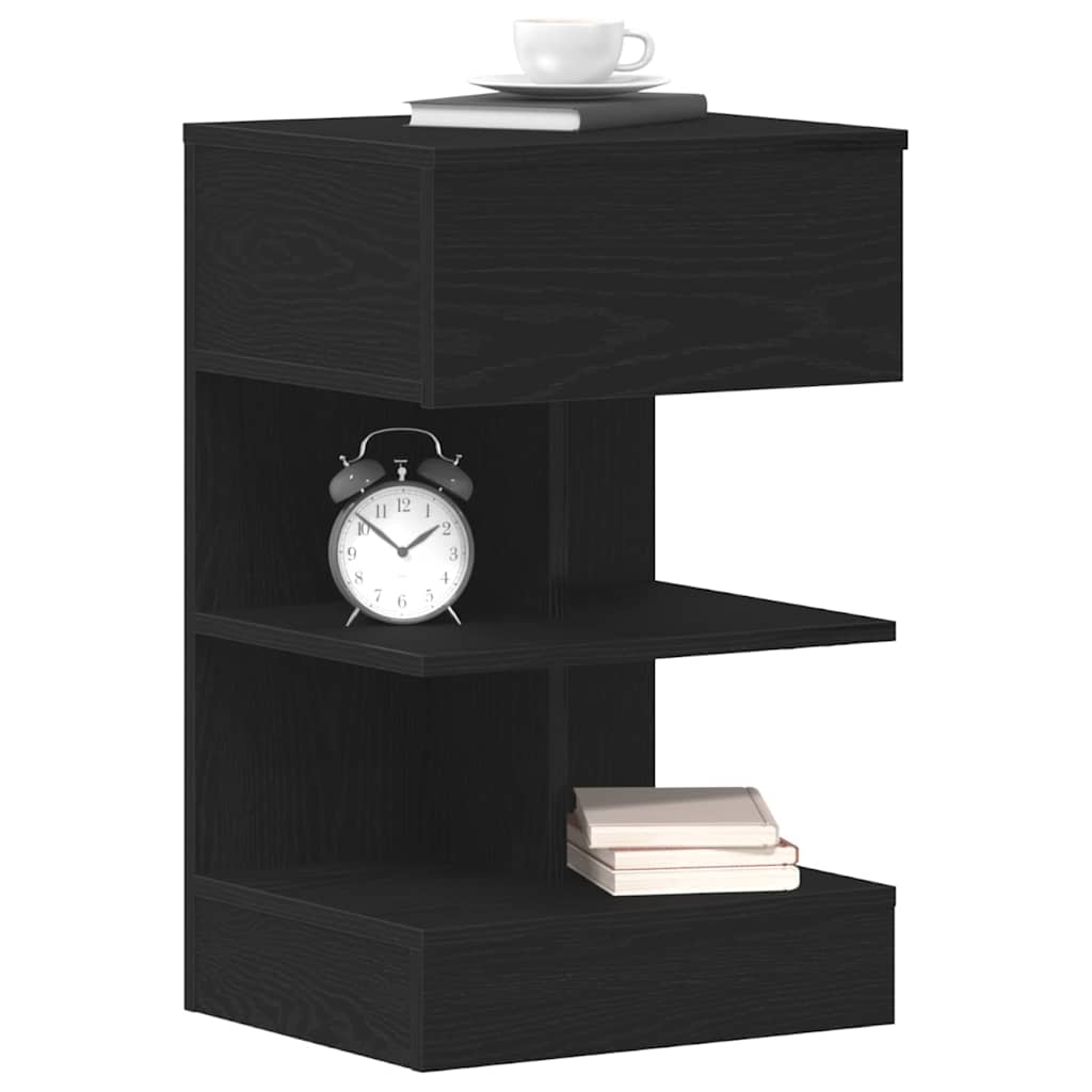 Natskab 2 pcs Sort eg 40 x 35 x 65 cm Konstrueret træ