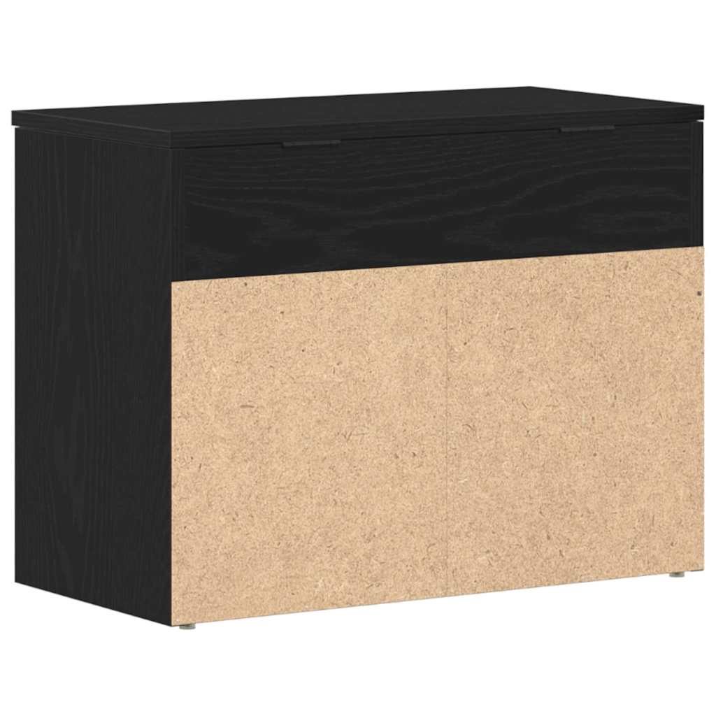 Sko bænk med hylde Sort eg 60 x 30 x 45 cm Konstrueret træ