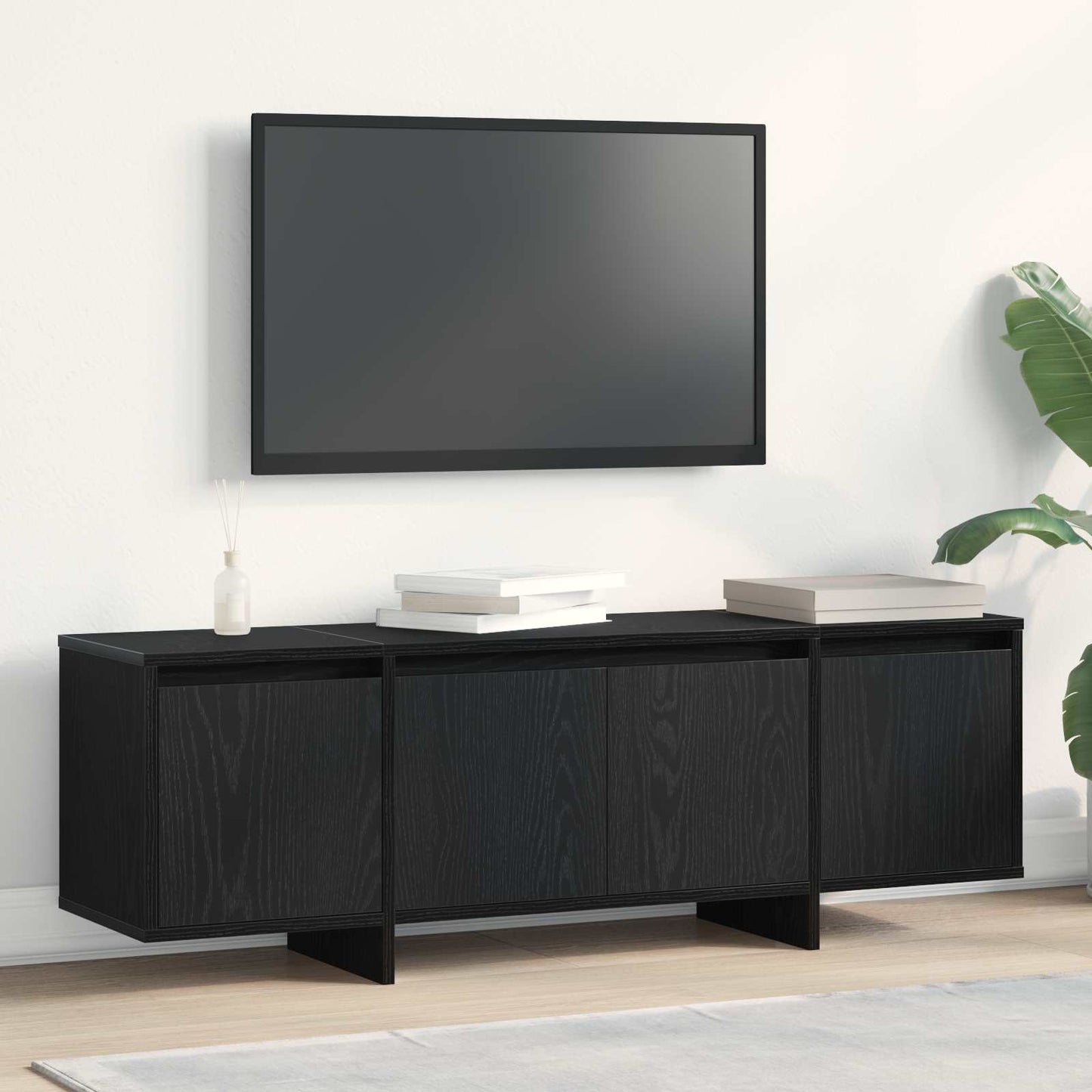 TV-skab Sort eg 120 x 30 x 40,5 cm Konstrueret træ