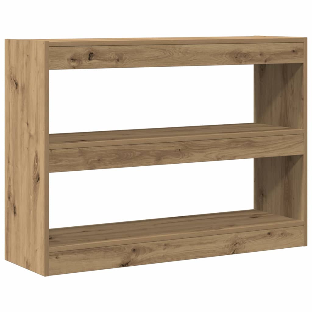 Bogreol 2 niveauer 100 x 30 x 72 cm Konstrueret træ artisan eg