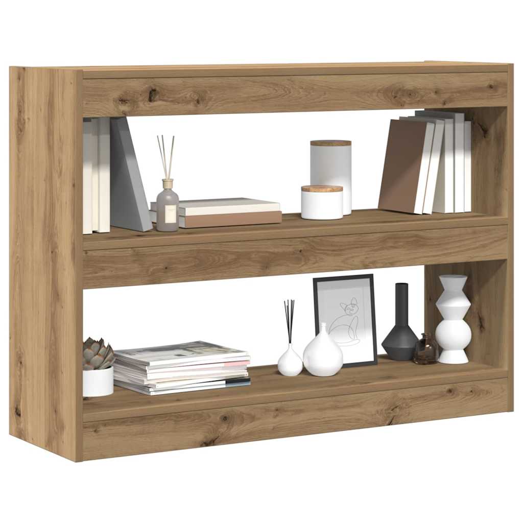 Bogreol 2 niveauer 100 x 30 x 72 cm Konstrueret træ artisan eg
