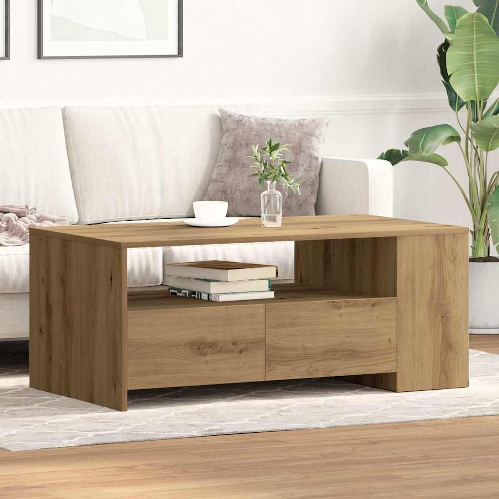 Sofabord Artisan Egetræ 102 x 55 x 43,5 cm Konstrueret træ