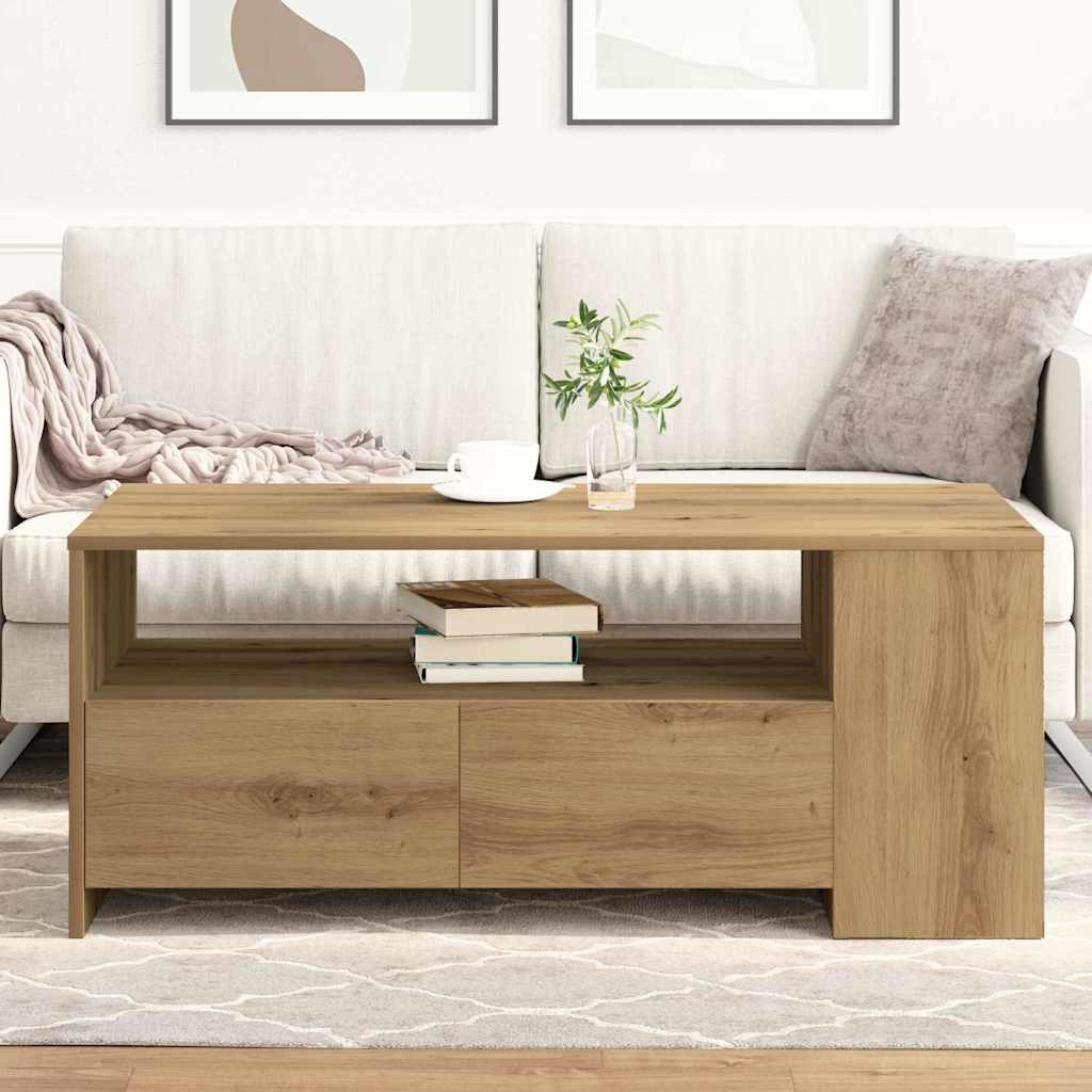 Sofabord Artisan Egetræ 102 x 55 x 43,5 cm Konstrueret træ