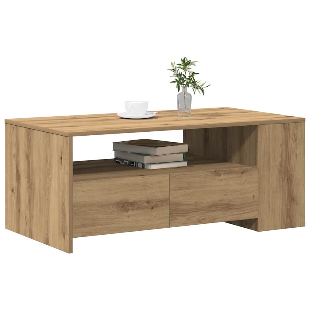 Sofabord Artisan Egetræ 102 x 55 x 43,5 cm Konstrueret træ