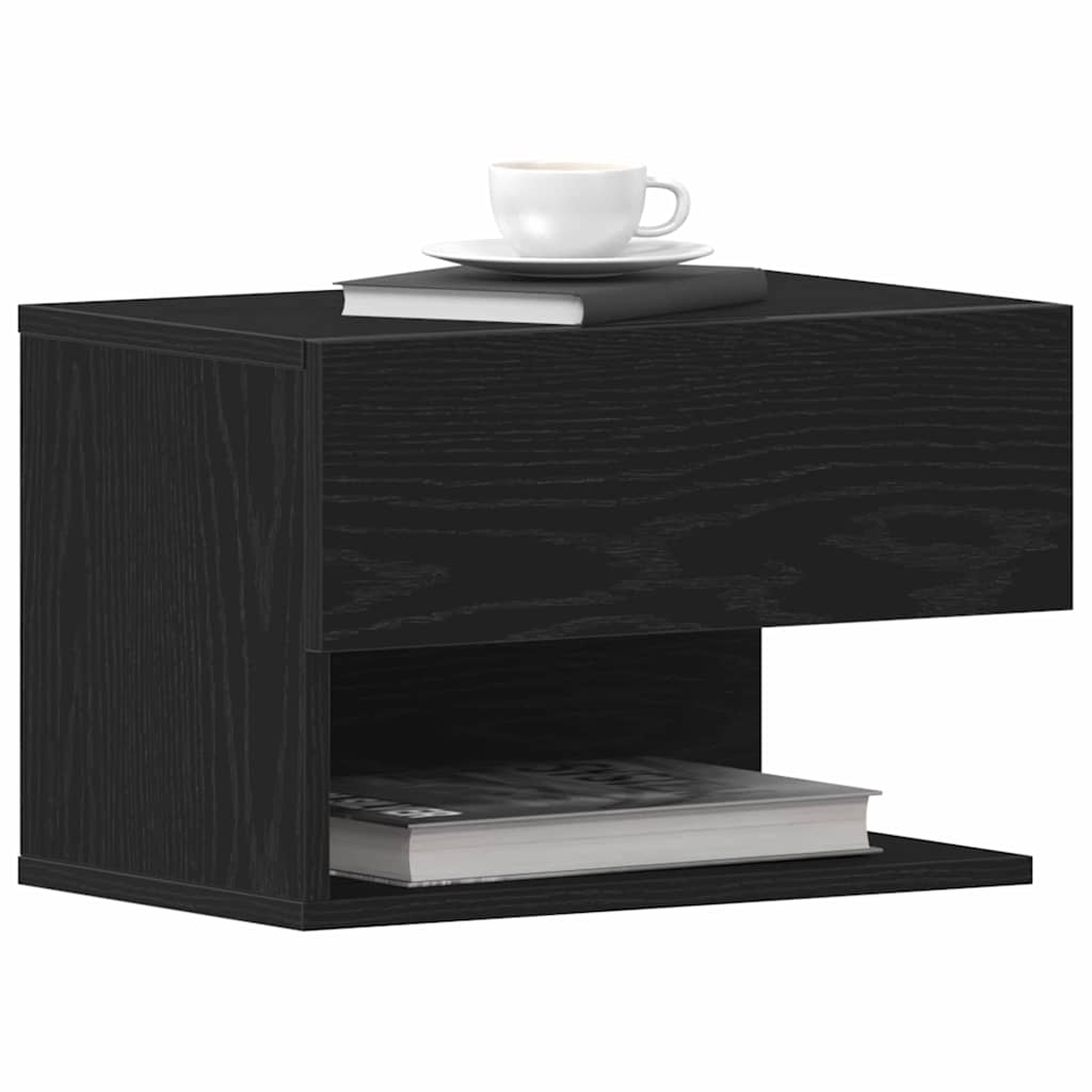 Natskab 2 pcs Sort eg 46 x 30 x 30 cm Konstrueret træ
