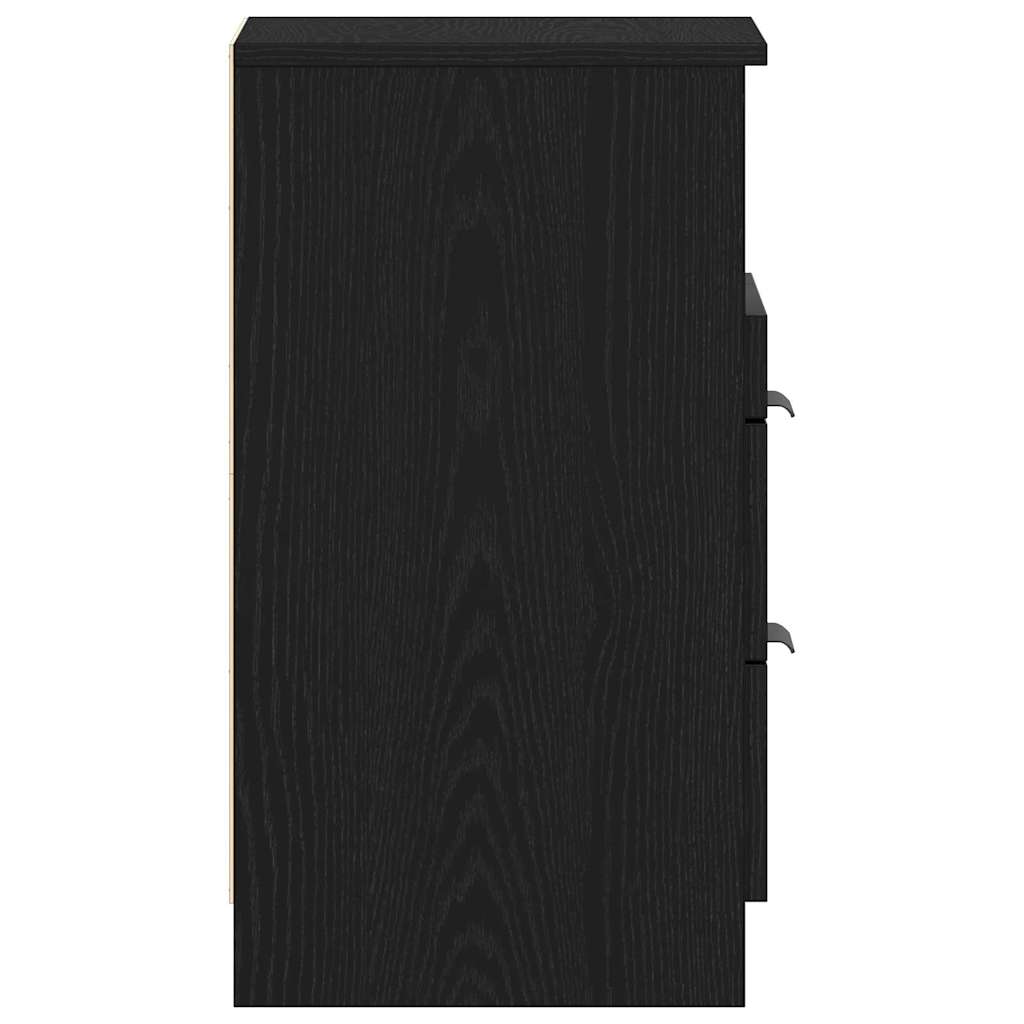 Natskab 2 pcs Sort eg 40 x 35 x 65 cm Konstrueret træ