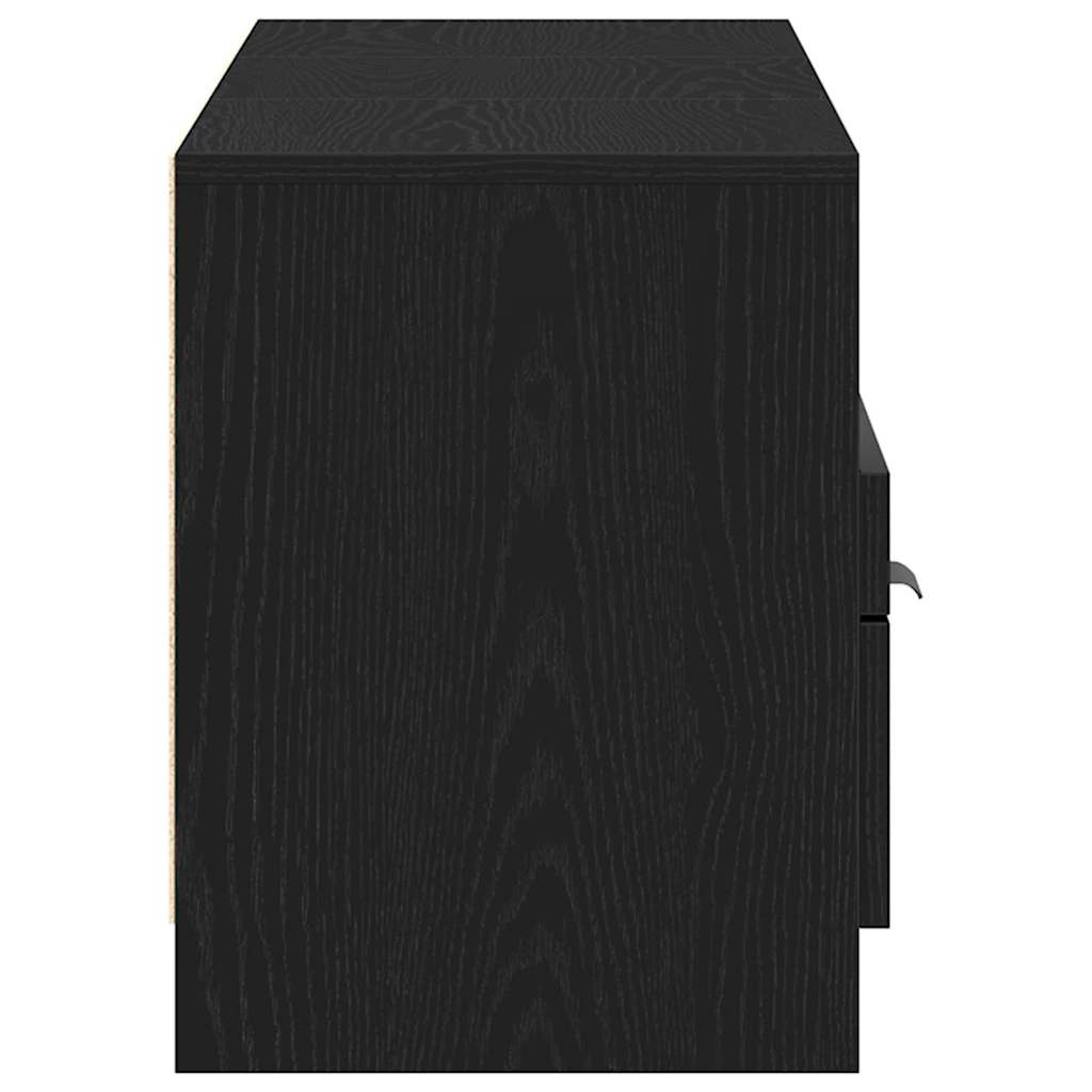 TV-skab med skuffe Sort eg 150 x 33,5 x 45 cm Konstrueret træ
