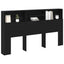 Hovedgærde Skab Sort eg 180 x 19 x 103,5 cm Konstrueret træ