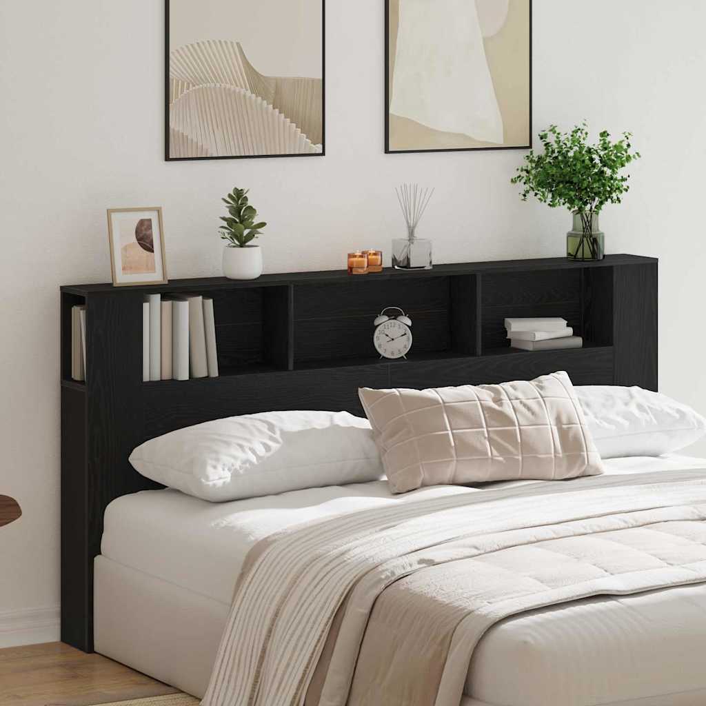 Hovedgærde Skab Sort eg 200 x 18,5 x 102,5 cm Konstrueret træ