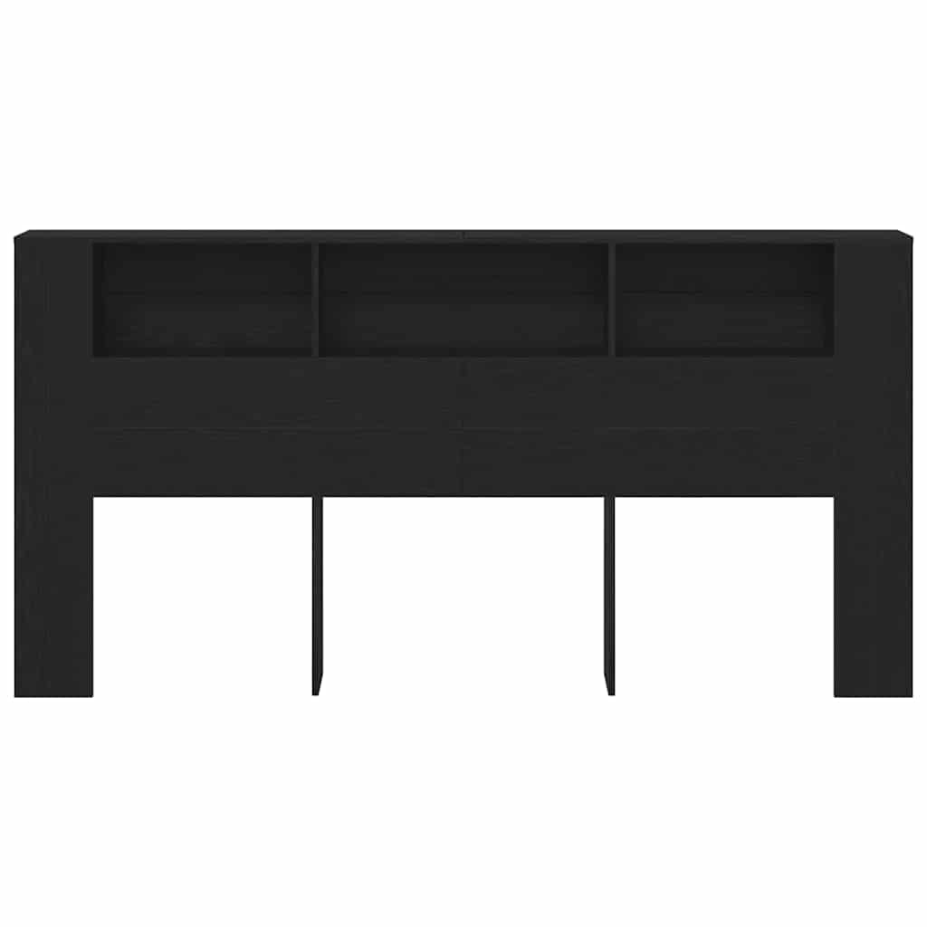 Hovedgærde Skab Sort eg 200 x 18,5 x 102,5 cm Konstrueret træ