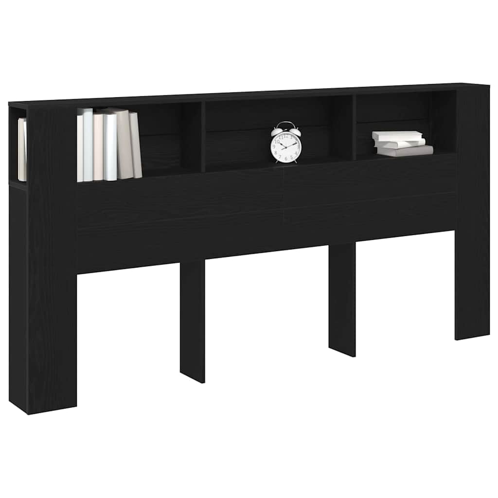 Hovedgærde Skab Sort eg 200 x 18,5 x 102,5 cm Konstrueret træ