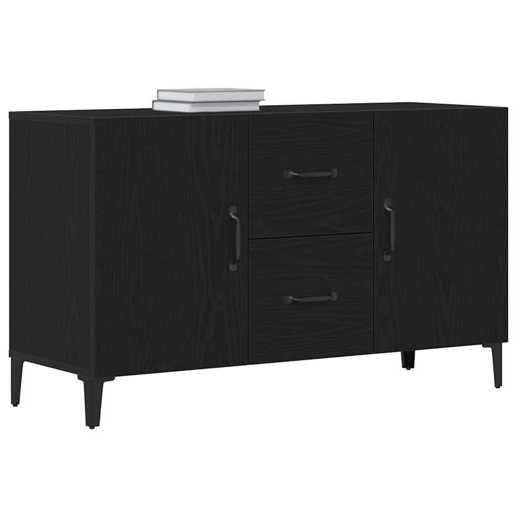 Sideboard med skuffe Sort eg 100 x 36 x 60 cm Konstrueret træ