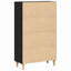 Highboard med skuffe Sort eg 70 x 31 x 115 cm Konstrueret træ
