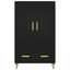 Highboard med skuffe Sort eg 70 x 31 x 115 cm Konstrueret træ