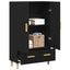 Highboard med skuffe Sort eg 70 x 31 x 115 cm Konstrueret træ