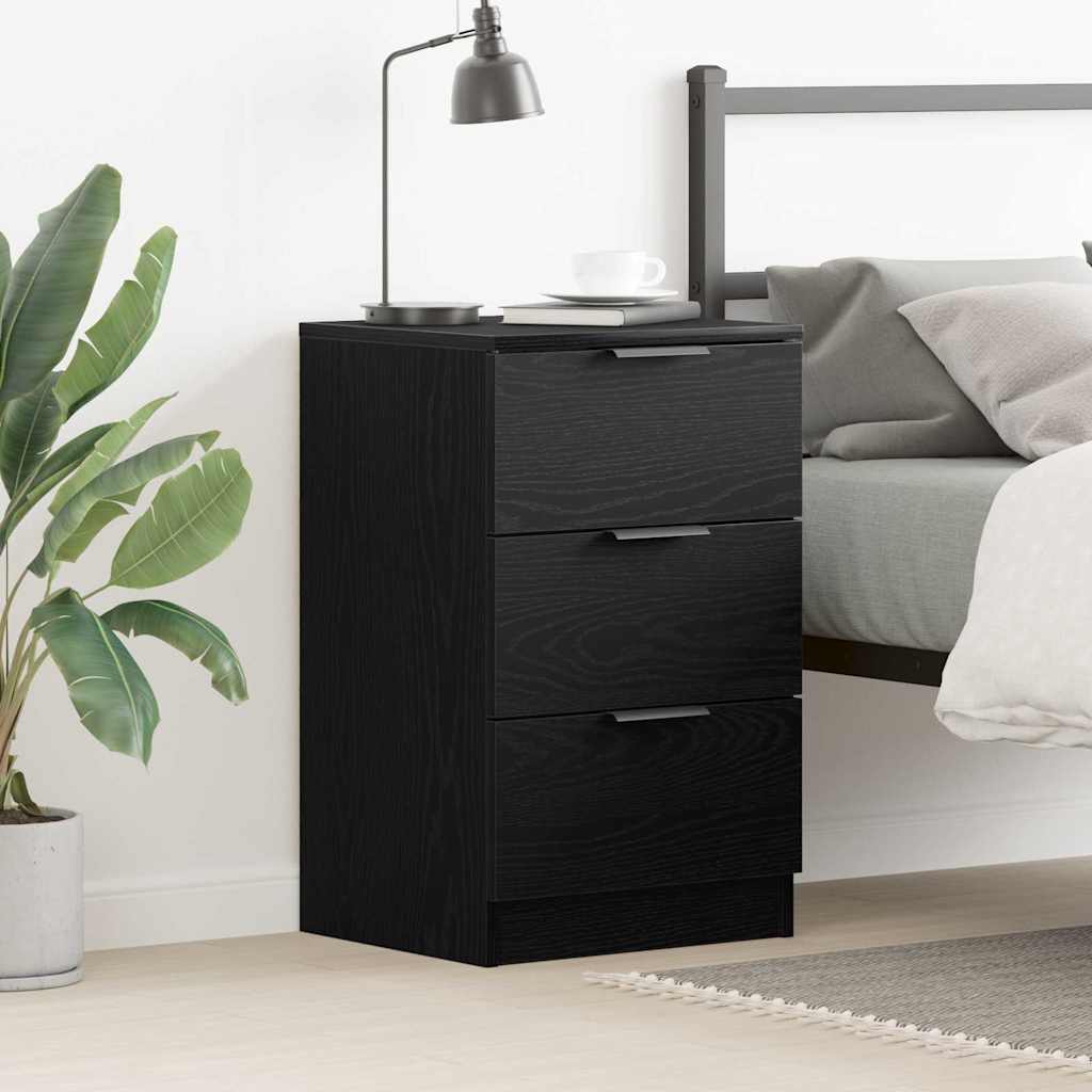 Natskab med skuffe Sort eg 40 x 65 x 65 cm Konstrueret træ billede