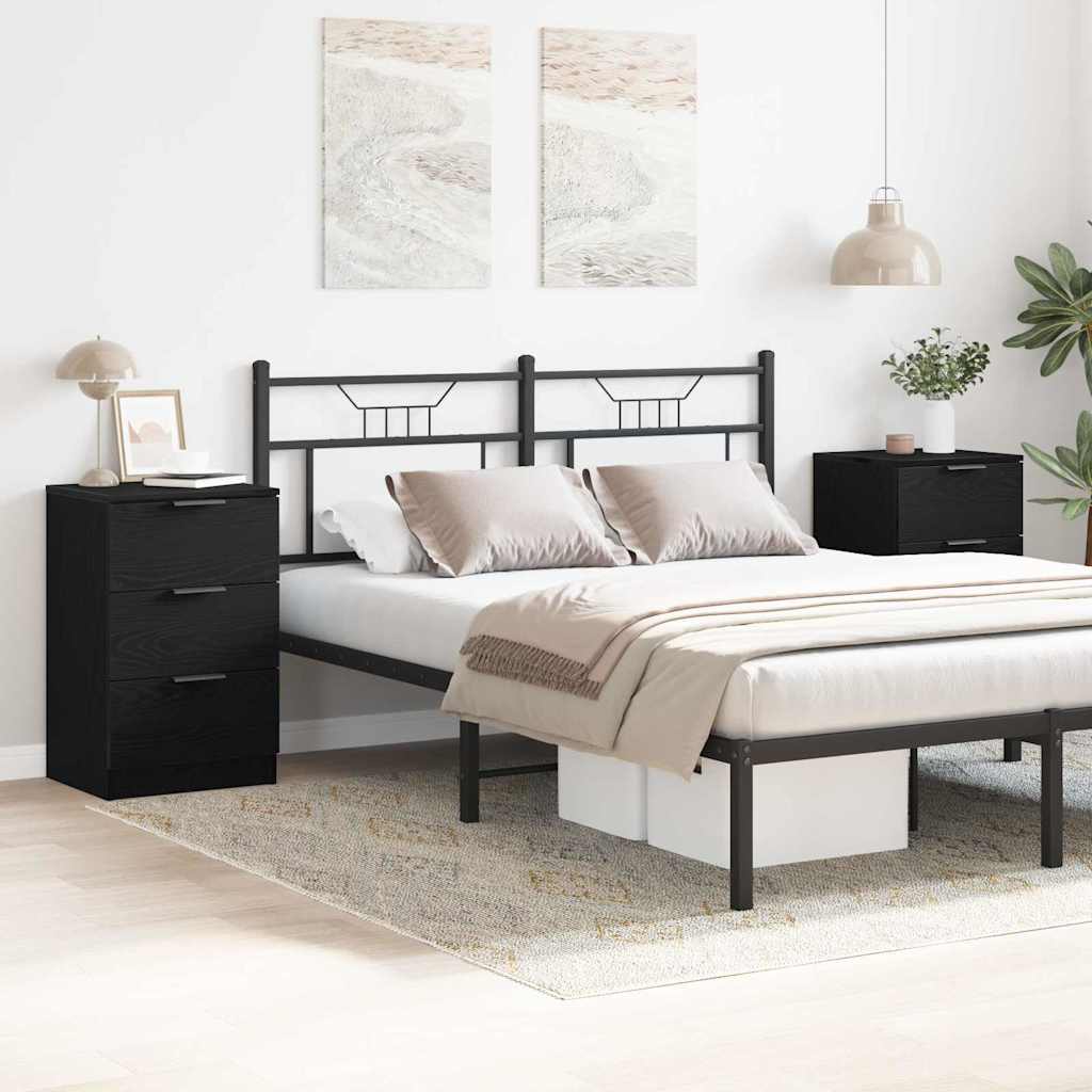 Natskab 2 pcs Sort eg 40 x 65 x 65 cm Konstrueret træ