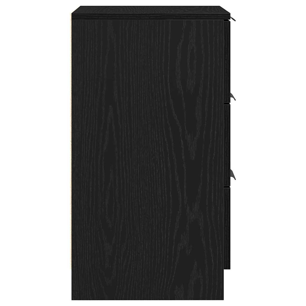 Natskab 2 pcs Sort eg 40 x 65 x 65 cm Konstrueret træ